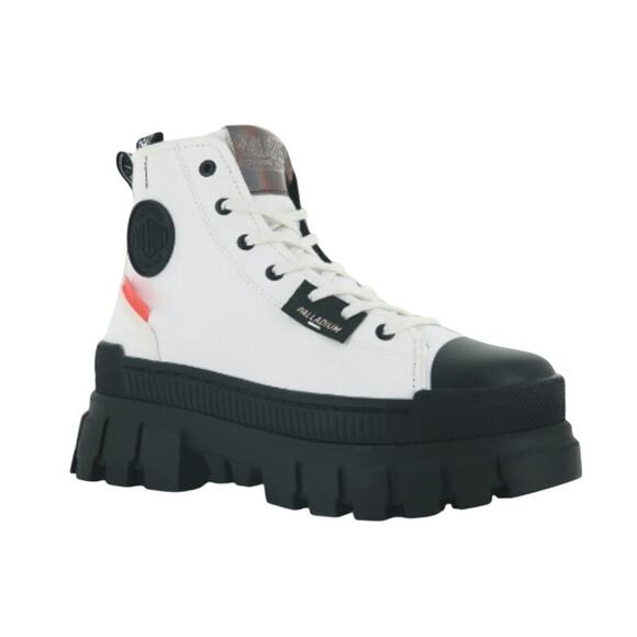 Palladium Women's Size 6.5 Revolt Hi TX Platform Boots Star White 97242-116-M - Picture 1 of 10